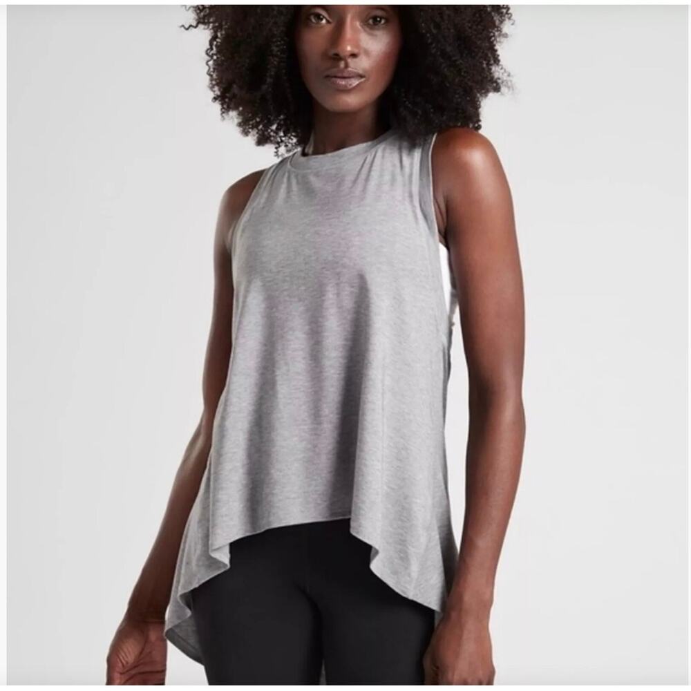 Athleta Essence Relaxed High Low Tank Women's M Gray
